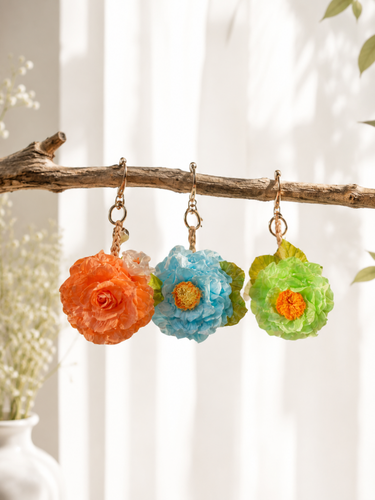 Peony Bag Charm